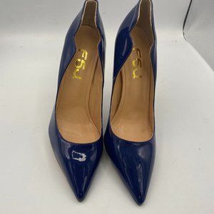 FSJ navy pointy toe stilettos heels pumps slip on shoes
